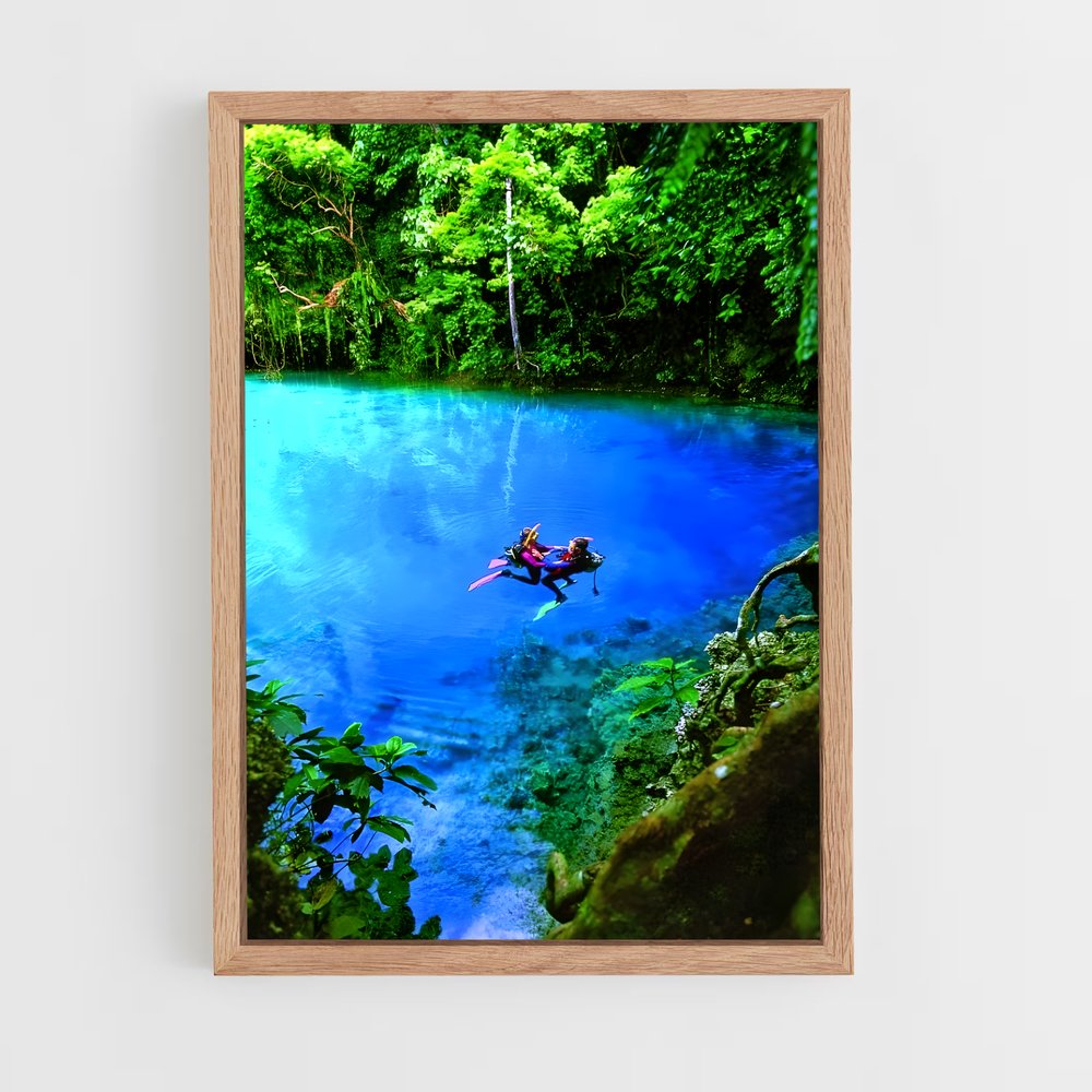Poster Oasis Azur – affiche Plongée en apnée (vue 4)